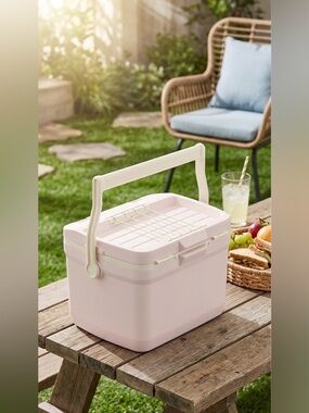 Stanley 16QT Outdoor Cooler Ice Chest Easy Carry Rose Quartz Camping Picnic